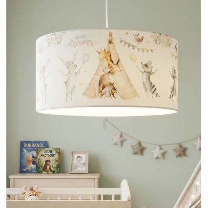 Lasten kattovalaisin KIDS ROOM 1xE27/60W/230V, halkaisija 40 cm, eläinaiheinen
