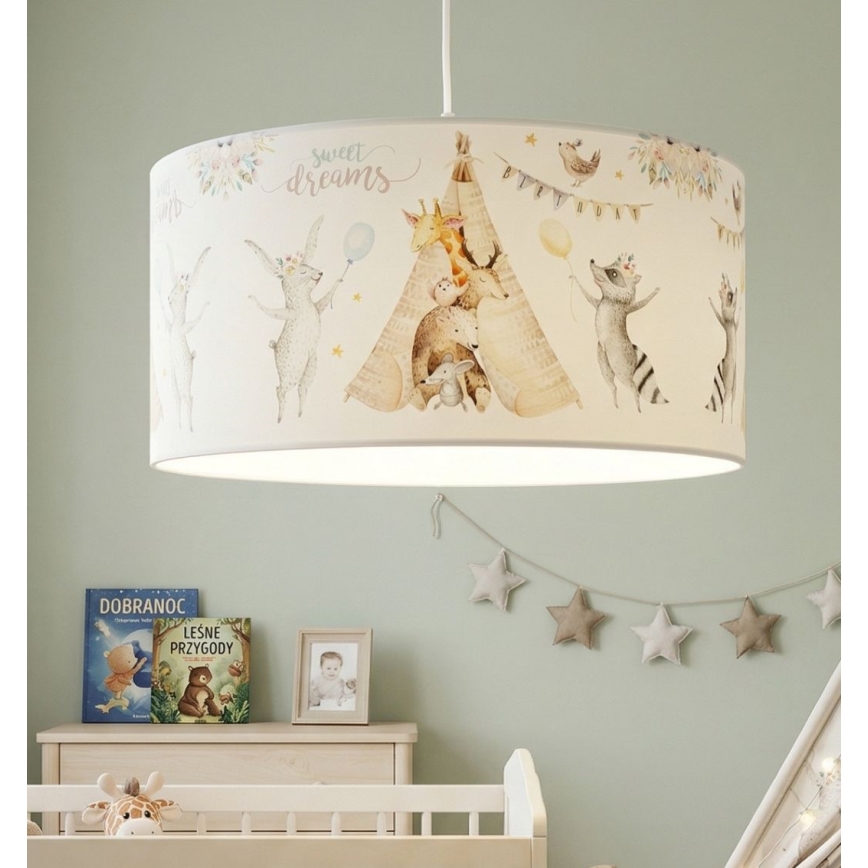 Lasten kattovalaisin KIDS ROOM 1xE27/60W/230V, halkaisija 40 cm, eläinaiheinen