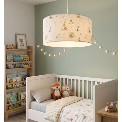 Lasten kattovalaisin KIDS ROOM 1xE27/60W/230V, halkaisija 40 cm, eläinaiheinen