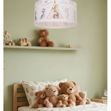 Lasten kattovalaisin KIDS ROOM 1xE27/60W/230V, halkaisija 40 cm, eläinaiheinen