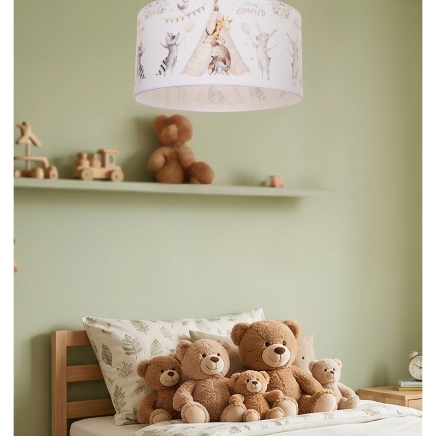Lasten kattovalaisin KIDS ROOM 1xE27/60W/230V, halkaisija 40 cm, eläinaiheinen