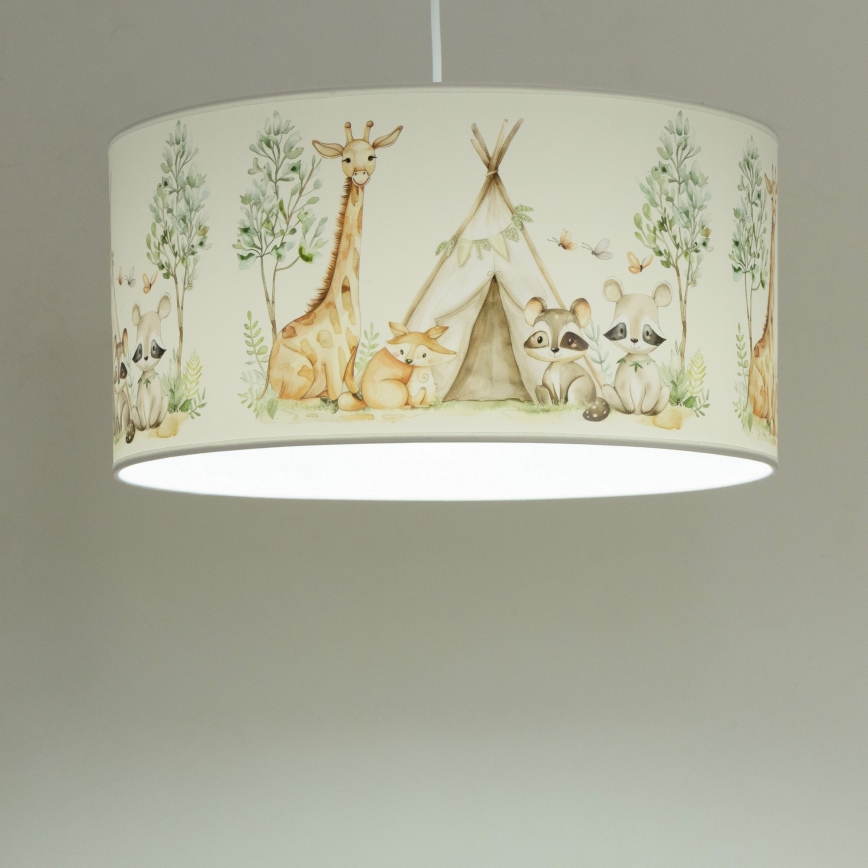 Lasten kattovalaisin KIDS ROOM 1xE27/60W/230V, halkaisija 40 cm, eläinaiheinen