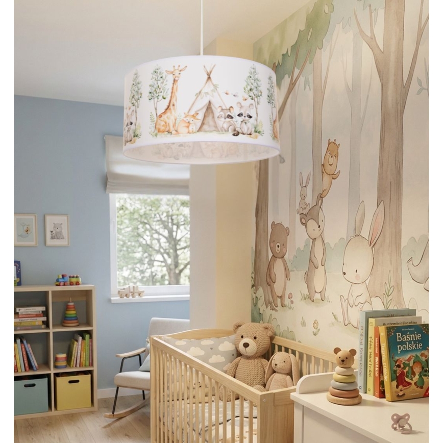 Lasten kattovalaisin KIDS ROOM 1xE27/60W/230V, halkaisija 40 cm, eläinaiheinen