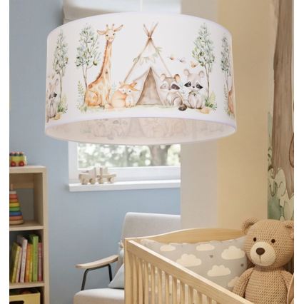Lasten kattovalaisin KIDS ROOM 1xE27/60W/230V, halkaisija 40 cm, eläinaiheinen