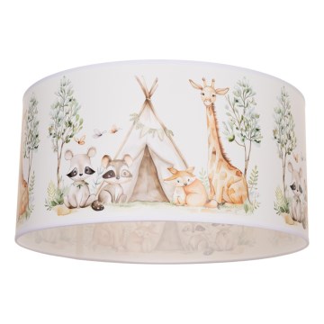 Lasten kattovalaisin KIDS ROOM 1xE27/60W/230V, halkaisija 40 cm, eläinaiheinen