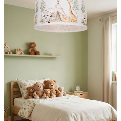 Lasten kattovalaisin KIDS ROOM 1xE27/60W/230V, halkaisija 40 cm, eläinaiheinen