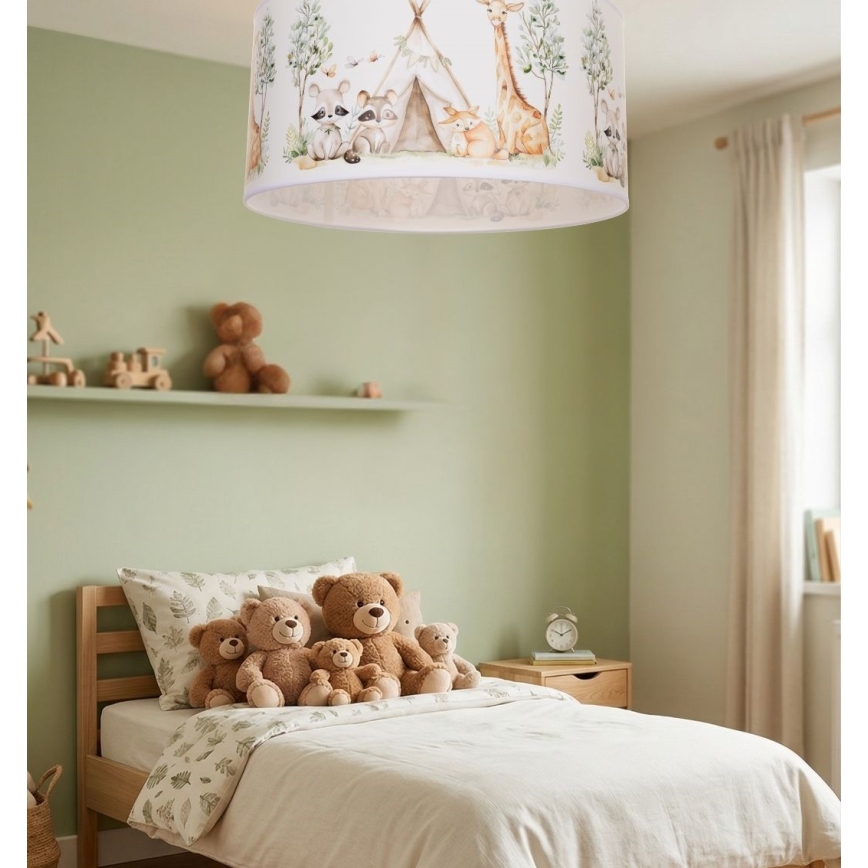 Lasten kattovalaisin KIDS ROOM 1xE27/60W/230V, halkaisija 40 cm, eläinaiheinen