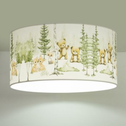 Lasten kattovalaisin KIDS ROOM 1xE27/60W/230V, halkaisija 40 cm, eläinaiheinen