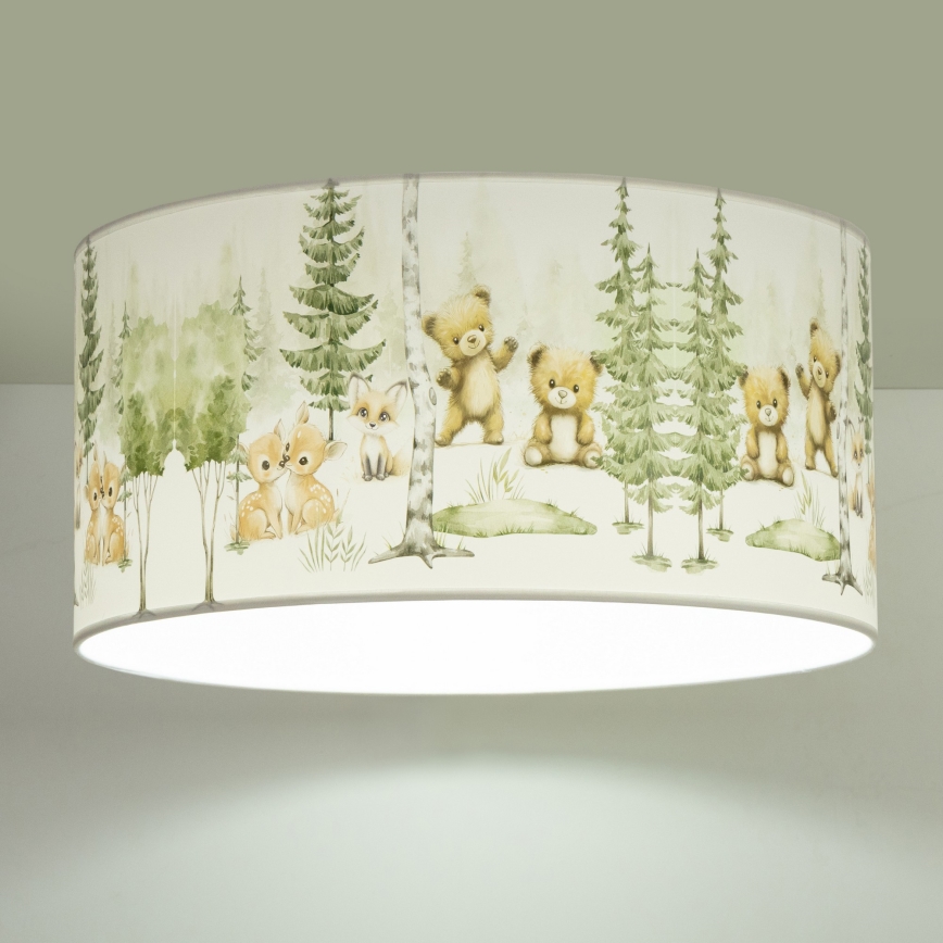 Lasten kattovalaisin KIDS ROOM 1xE27/60W/230V, halkaisija 40 cm, eläinaiheinen