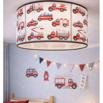 Lasten kattovalaisin KIDS ROOM 1xE27/60W/230V, halkaisija 40 cm, palomiehet