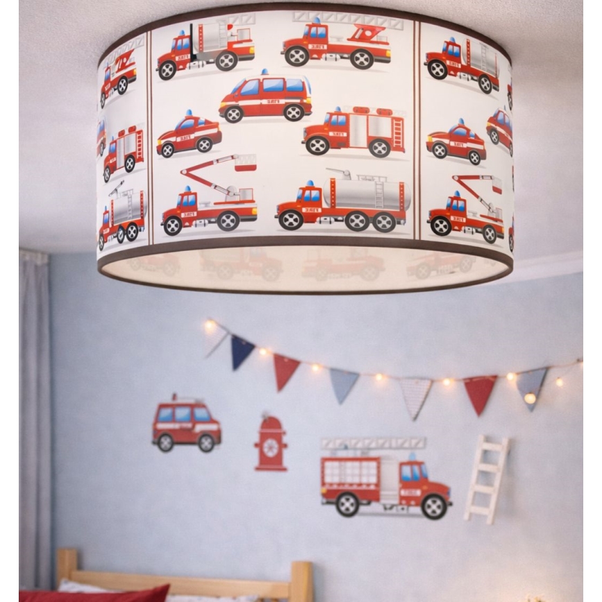 Lasten kattovalaisin KIDS ROOM 1xE27/60W/230V, halkaisija 40 cm, palomiehet