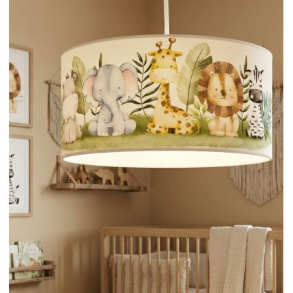 Lasten kattovalaisin KIDS ROOM 1xE27/60W/230V, halkaisija 40 cm, viidakkoteema