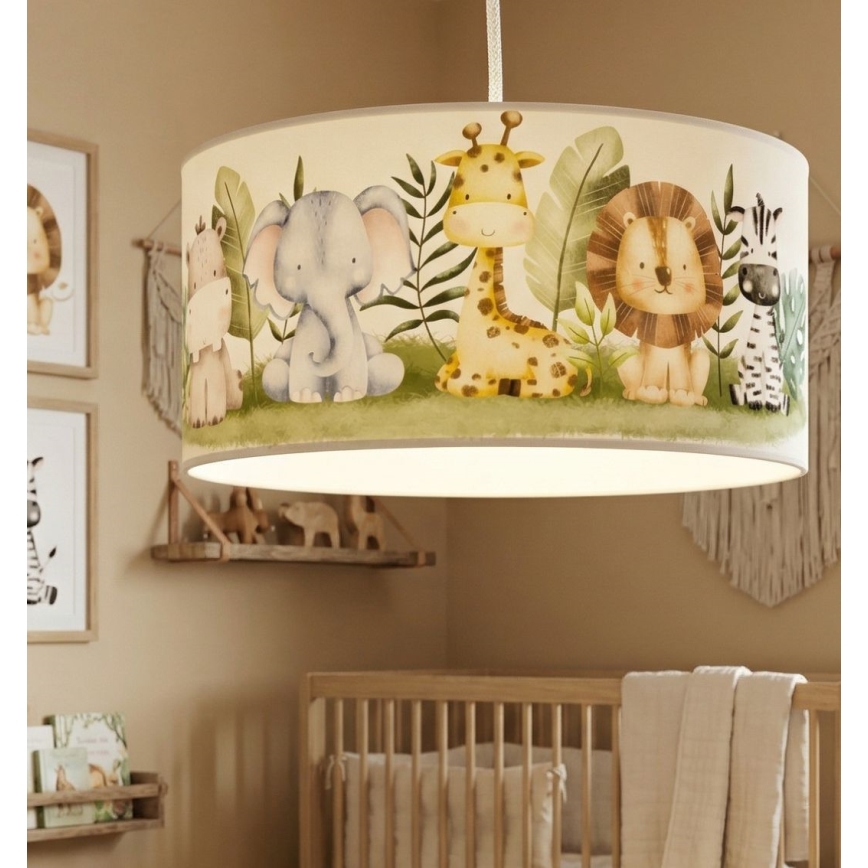 Lasten kattovalaisin KIDS ROOM 1xE27/60W/230V, halkaisija 40 cm, viidakkoteema