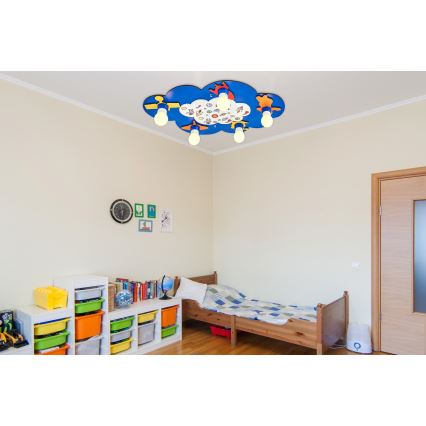 Lasten kattovalaisin LUCCA 5xE27/24W/230V sininen