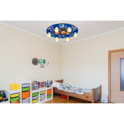 Lasten kattovalaisin LUCCA 6xE27/24W/230V sininen