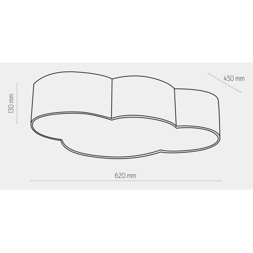 Lasten kattovalaisin PILVI 4xE27/15W/230V sininen