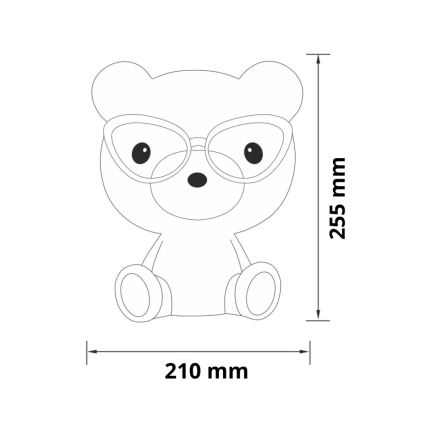 Lasten LED-himmennyslamppu LED/2,5W karhu sininen