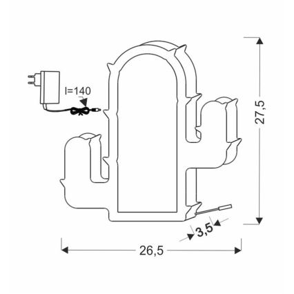 Lasten LED-pöytälamppu CACTUS LED/10W/230V vihreä