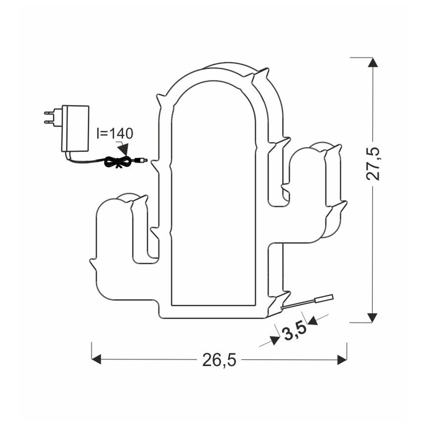 Lasten LED-pöytälamppu CACTUS LED/10W/230V vihreä