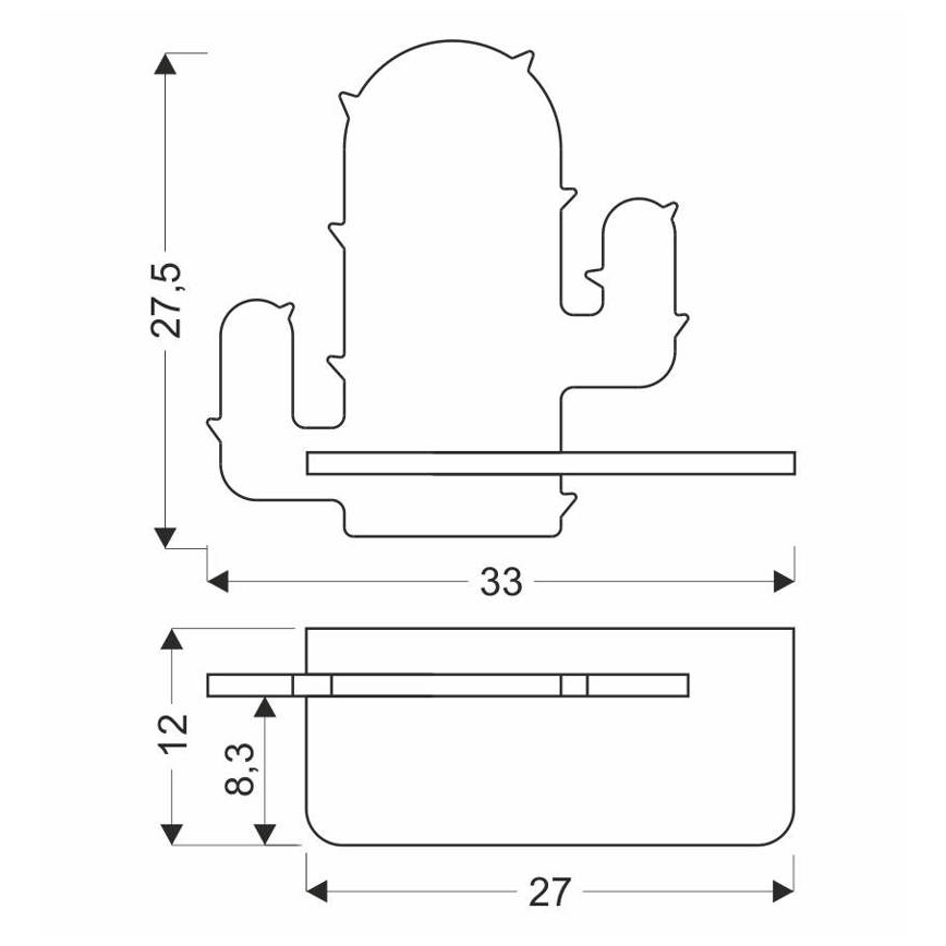 Lasten LED-seinävalaisin hyllyllä CACTUS LED/4W/230V vihreä/puu