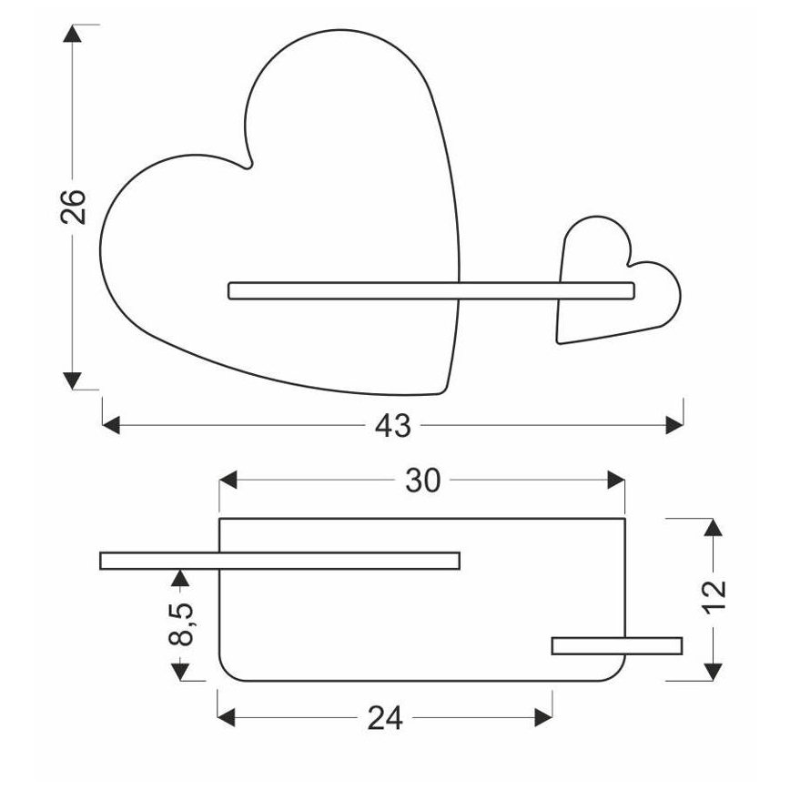 Lasten LED-seinävalaisin hyllyllä HEART LED/5W/230V vaaleanpunainen/valkoinen/puu