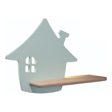 Lasten LED-seinävalaisin hyllyllä HOUSE LED/4W/230V vihreä/puu