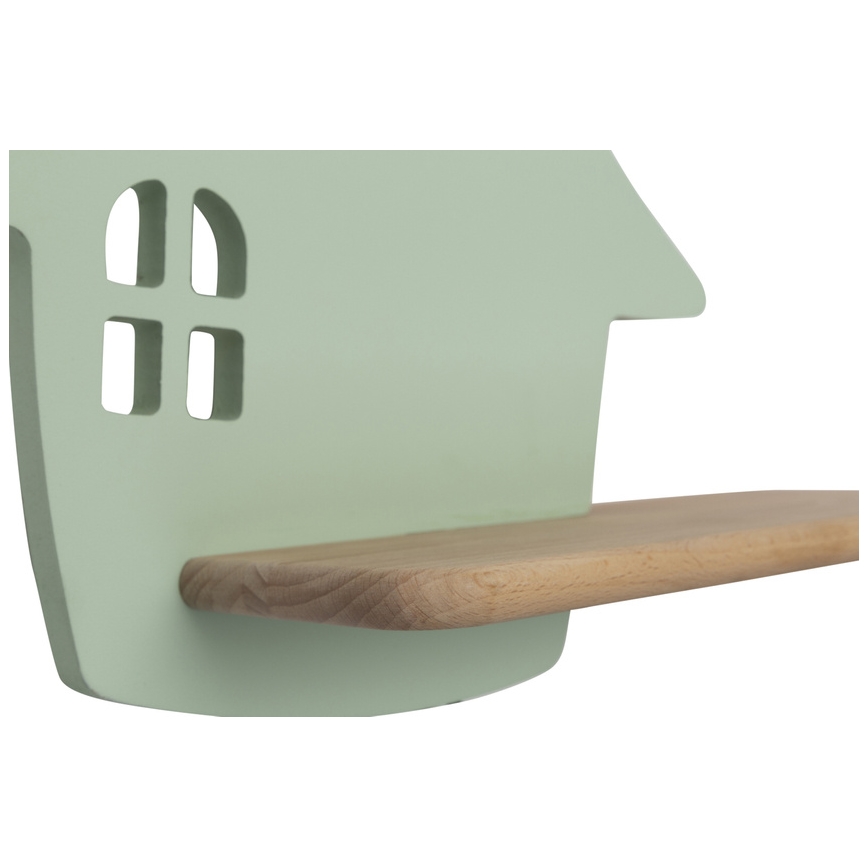 Lasten LED-seinävalaisin hyllyllä HOUSE LED/4W/230V vihreä/puu