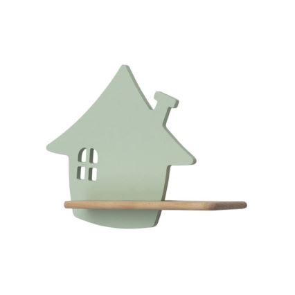 Lasten LED-seinävalaisin hyllyllä HOUSE LED/4W/230V vihreä/puu