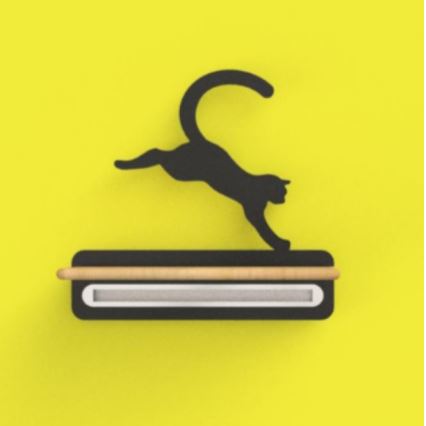 Lasten LED-seinävalaisin hyllyllä JUMPING CAT LED/5W/230V