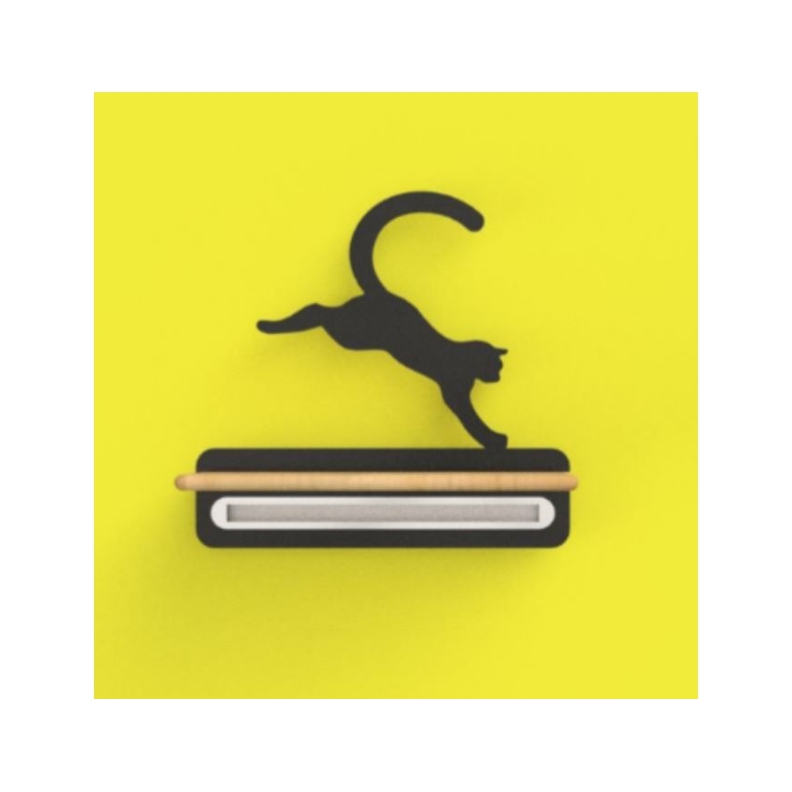 Lasten LED-seinävalaisin hyllyllä JUMPING CAT LED/5W/230V