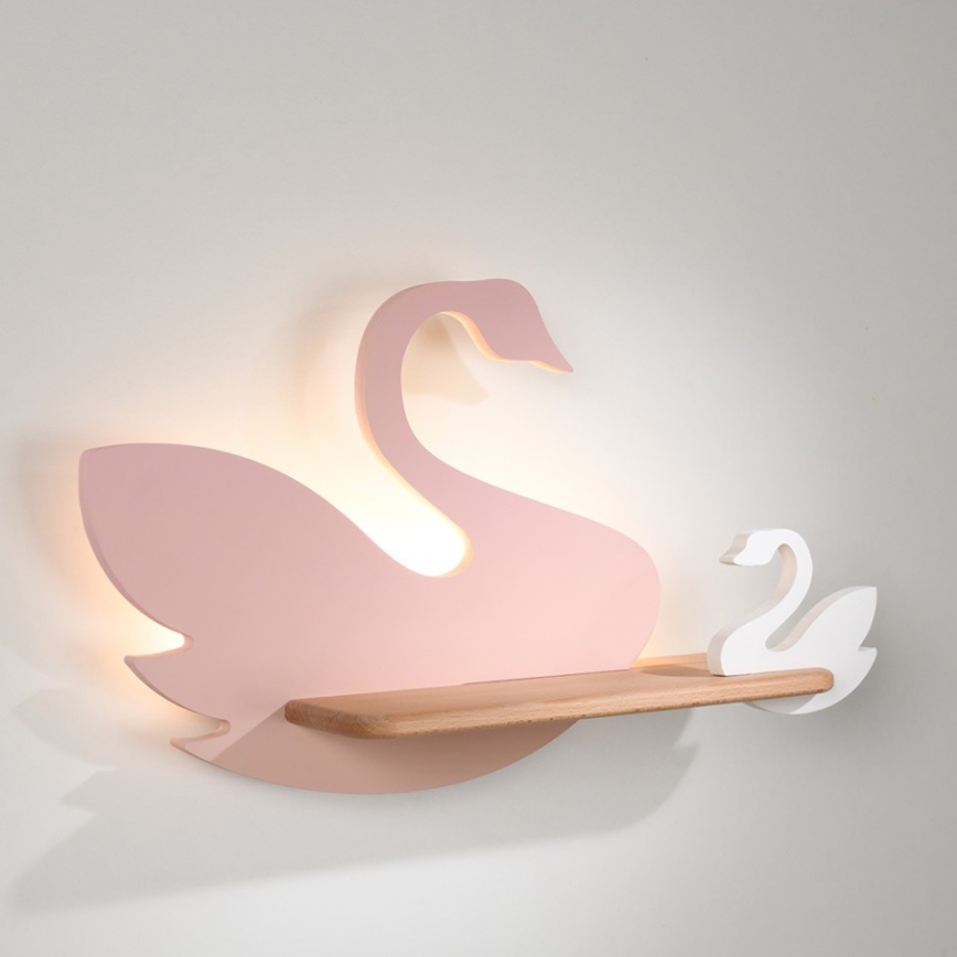 Lasten LED-seinävalaisin hyllyllä SWAN LED/5W/230V