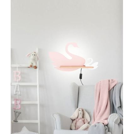 Lasten LED-seinävalaisin hyllyllä SWAN LED/5W/230V