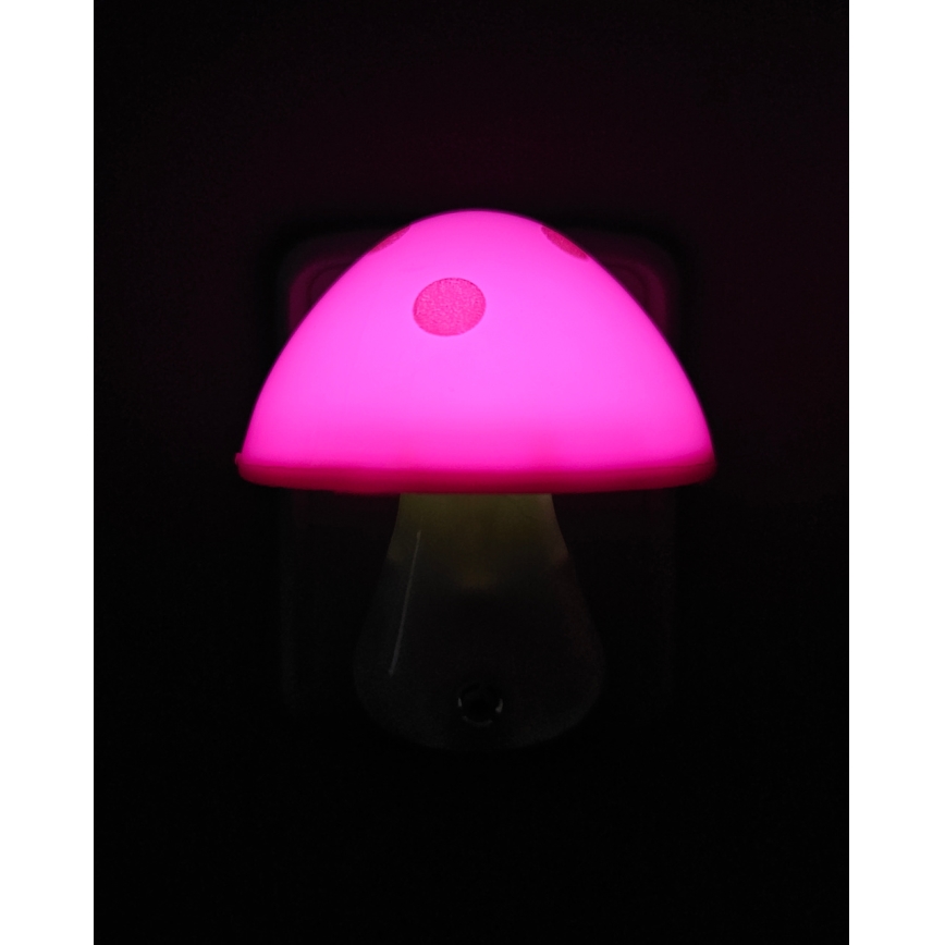 Lasten LED-yövalo hämäräsensori LED/0,5W/230V sieni-istuin