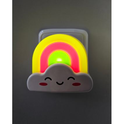 Lasten LED-yövalo LED/0,5W/230V sateenkaari