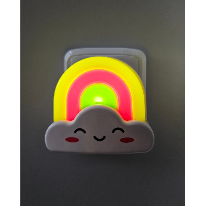 Lasten LED-yövalo LED/0,5W/230V sateenkaari