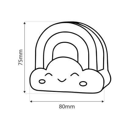 Lasten LED-yövalo LED/0,5W/230V sateenkaari
