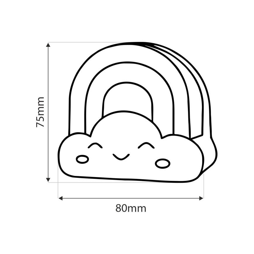 Lasten LED-yövalo LED/0,5W/230V sateenkaari