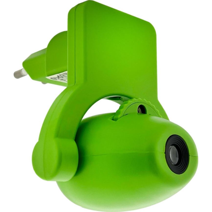 Lasten LED-yövalo projektorin kanssa LED/0,5W/230V vihreä