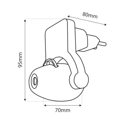 Lasten LED-yövalo projektorin kanssa LED/0,5W/230V vihreä