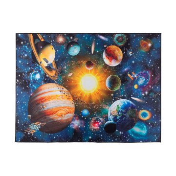 Lasten liukuestollinen matto PRINT 3D 120x160 cm planeetat/monivärinen