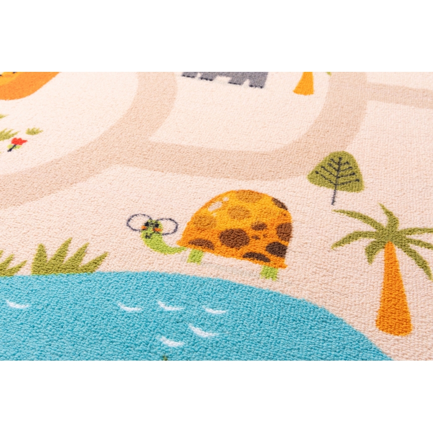 Lasten liukumaton matto ARES STREETS 80x150 cm beige/safari