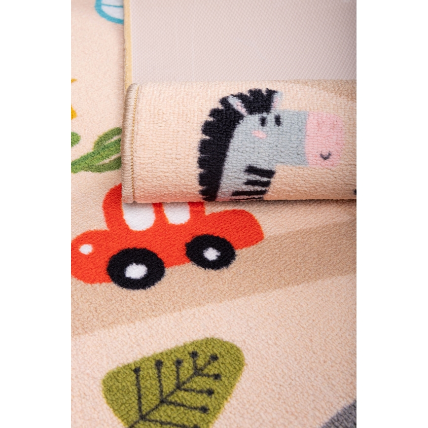 Lasten liukumaton matto ARES STREETS 80x150 cm beige/safari