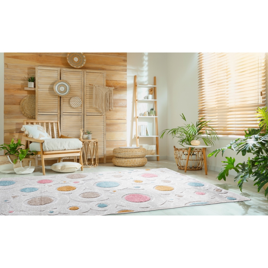 Lasten matto PIAR 160x230 cm monivärinen/pilkullinen
