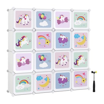Lasten modulaarinen kaappi säilytyslaatikoilla ANET monivärinen