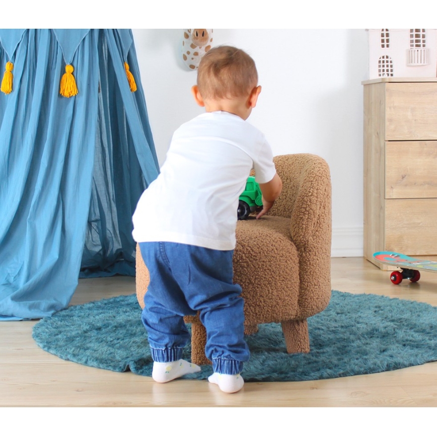 Lasten nojatuoli PIXI, halkaisija 46 cm, ruskea