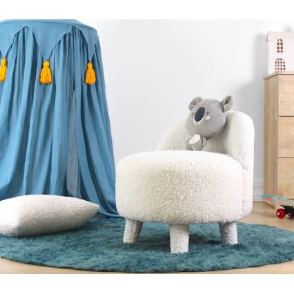 Lasten nojatuoli PIXI, Ø 46 cm, valkoinen