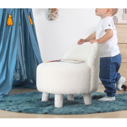 Lasten nojatuoli PIXI, Ø 46 cm, valkoinen