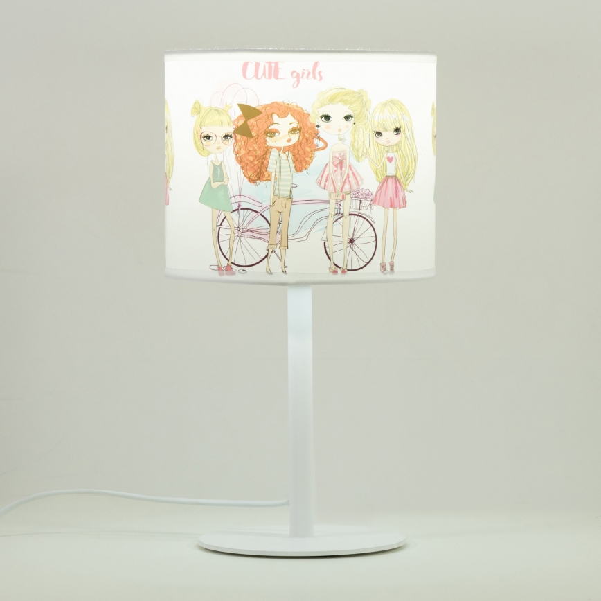 Lasten pöytälamppu GIRLS VIBES 1xE27/60W/230V, halkaisija 18 cm, tytöille