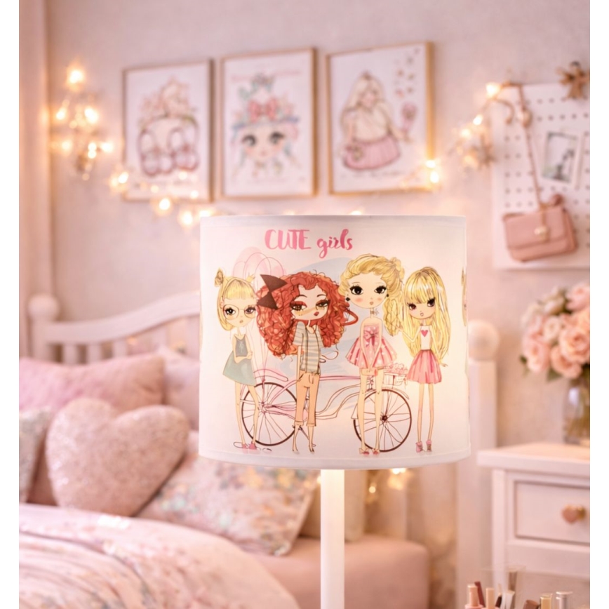 Lasten pöytälamppu GIRLS VIBES 1xE27/60W/230V, halkaisija 18 cm, tytöille