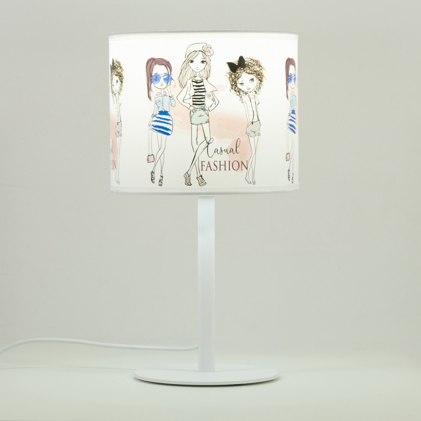 Lasten pöytälamppu GIRLS VIBES 1xE27/60W/230V halkaisija 18 cm tytöille
